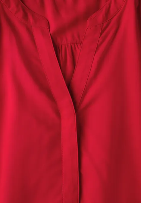 Split Neck Blusentop glory red