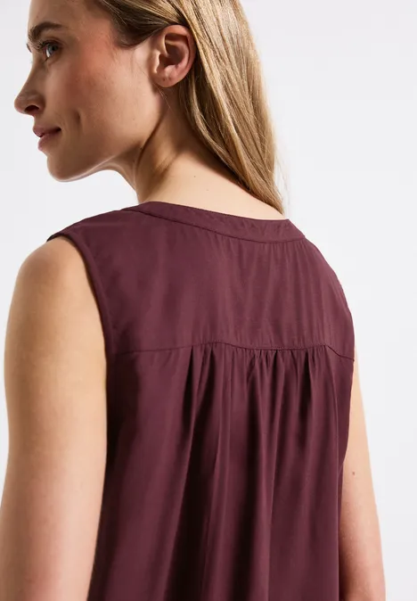 Split Neck Blusentop dark cherry red