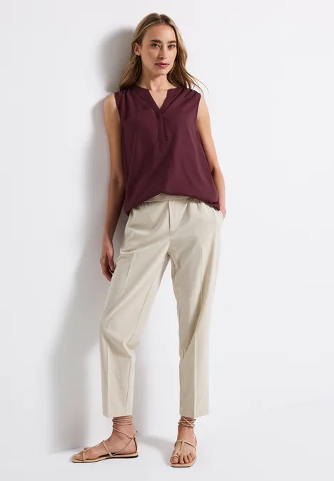 Split Neck Blusentop dark cherry red