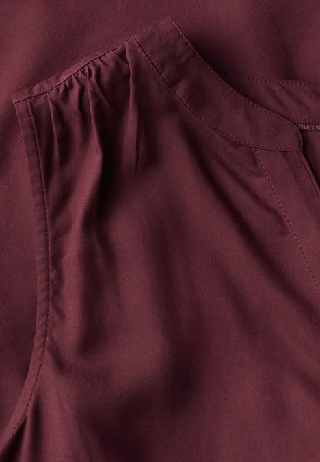 Split Neck Blusentop dark cherry red