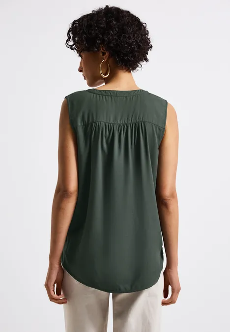 Split Neck Blusentop mid green