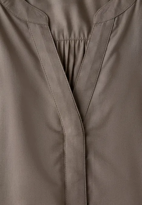 Split Neck Blusentop stone brown