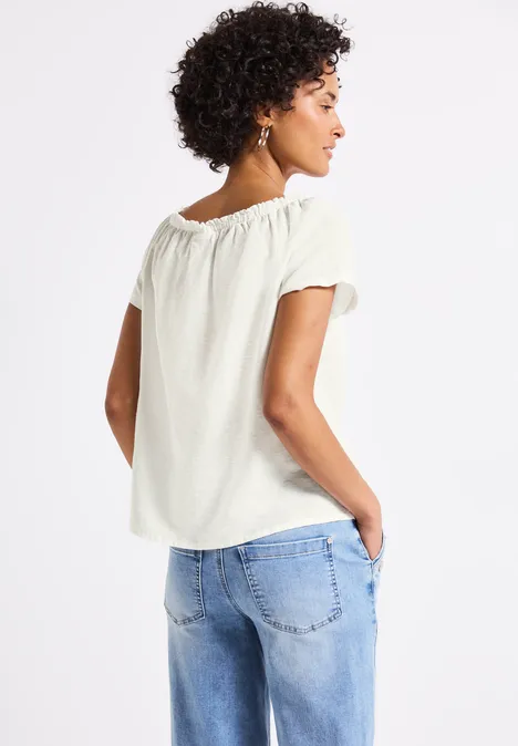 Leinenmix-Bluse off white