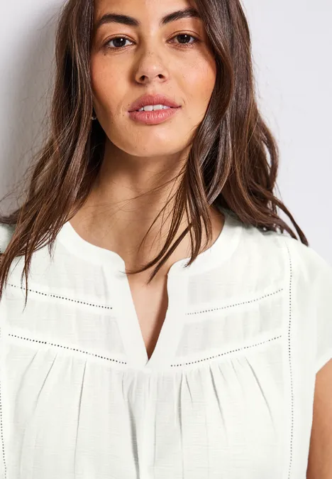 Bluse mit Tape-Details off white