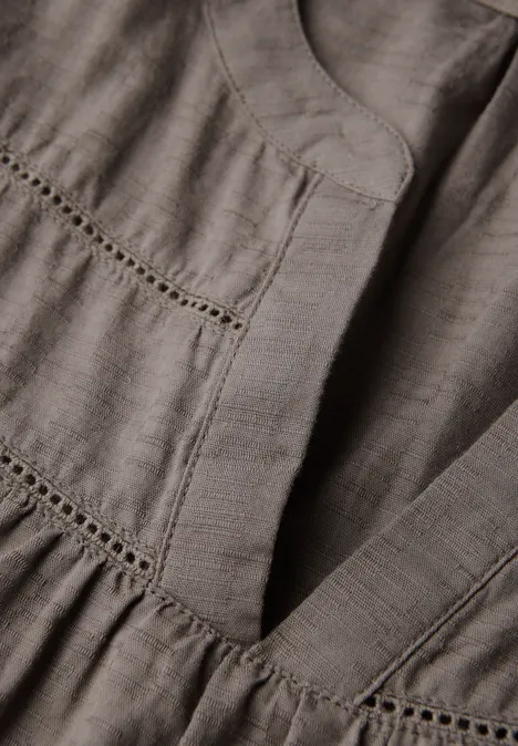Bluse mit Tape-Details dark tumbled beige