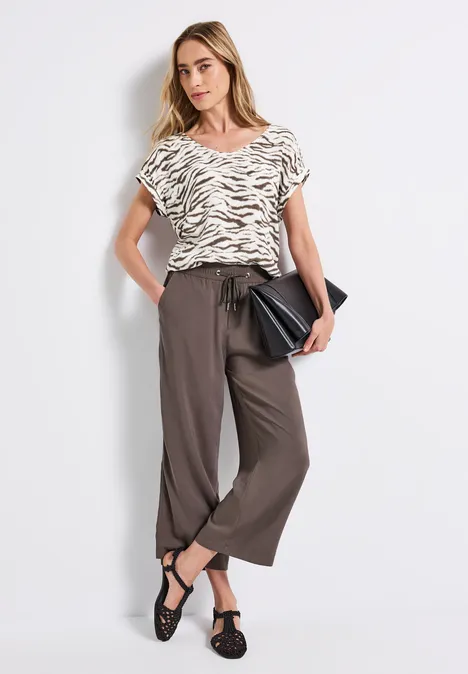 Bluse mit Rückenausschnitt nomad brown