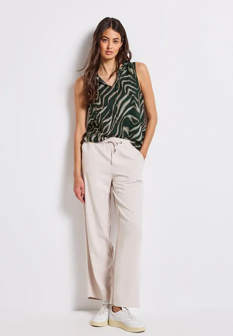 Chiffon Blusentop mit Print pine grove green