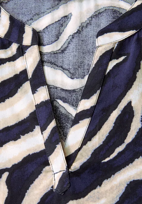 Gemusterte Bluse deep blue