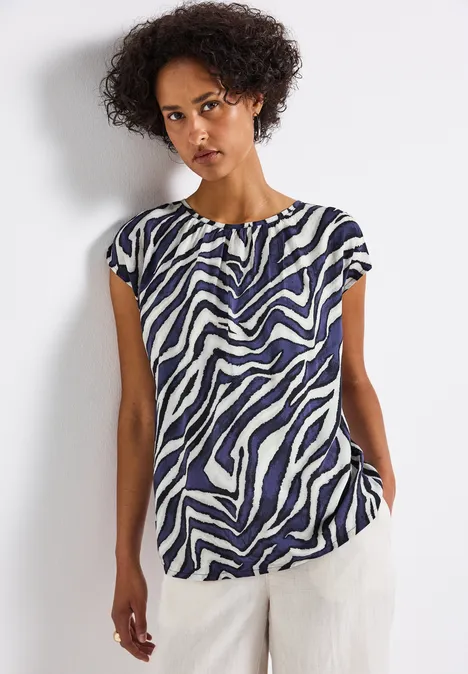 Bluse mit Raffung deep blue