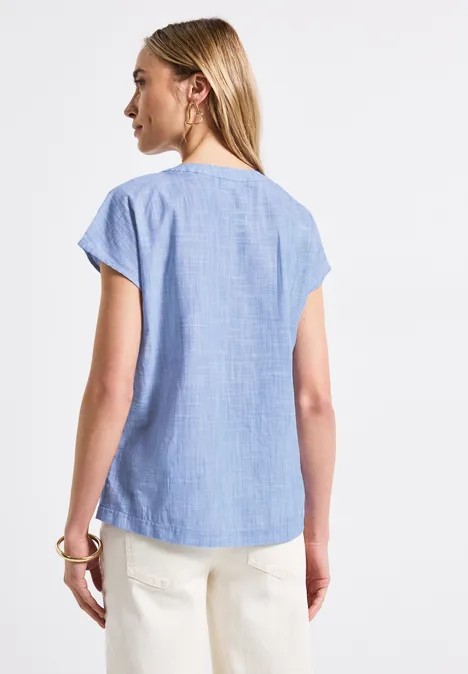 Chambray Bluse original blue