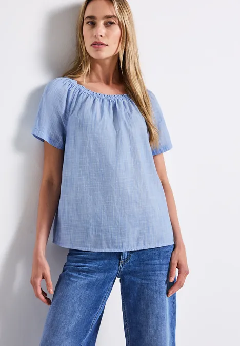 Chambray Bluse original blue