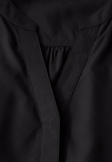 Blusentop in Unifarbe Black