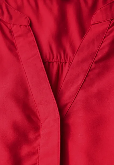 Blusentop in Unifarbe glory red