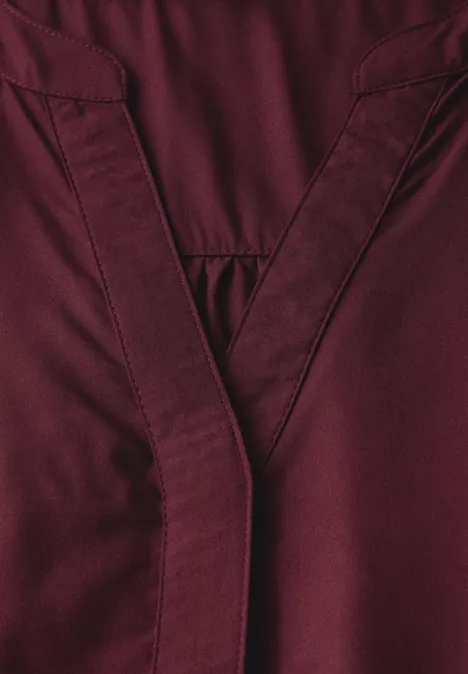 Blusentop in Unifarbe dark cherry red