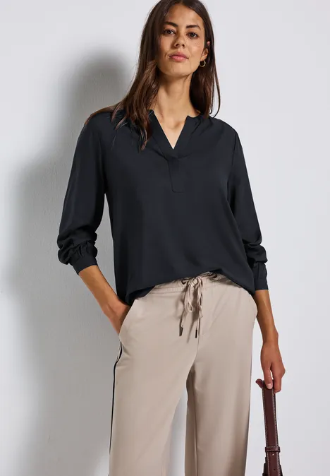 Split Neck Tunika dark blue
