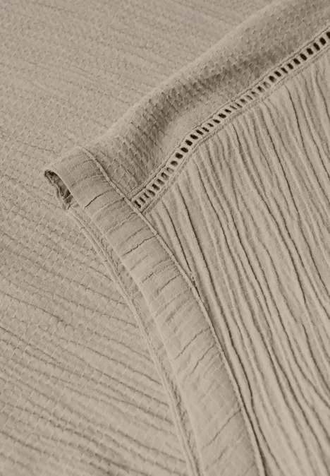 Blusenshirt mit Tapedetails morning beige