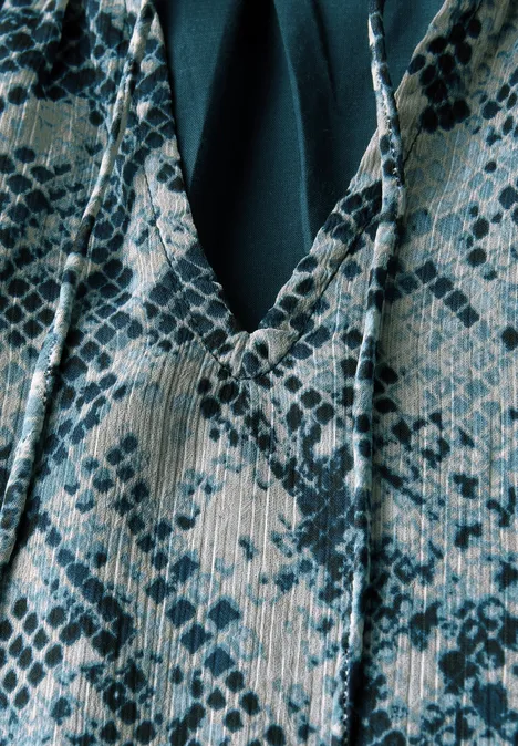 Blouse raglan en mousseline de soie arona blue