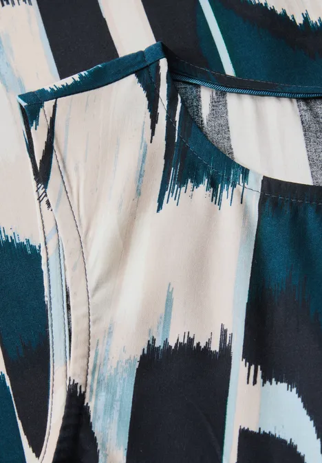 Blusentop mit Ikat Print tide blue