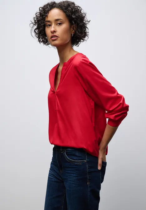 Split Neck Tunika racing red