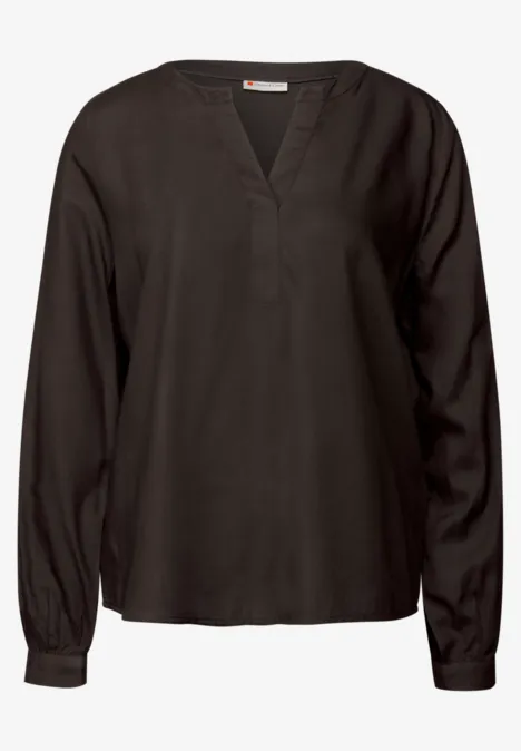 Split Neck Tunika deep roast brown