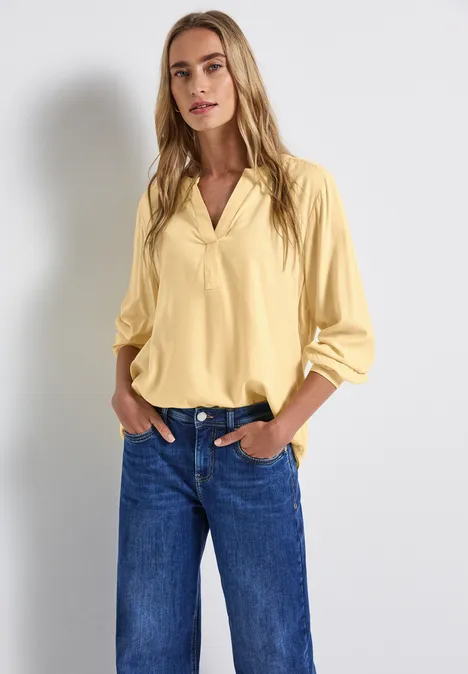 Split Neck Tunika buttercream yellow