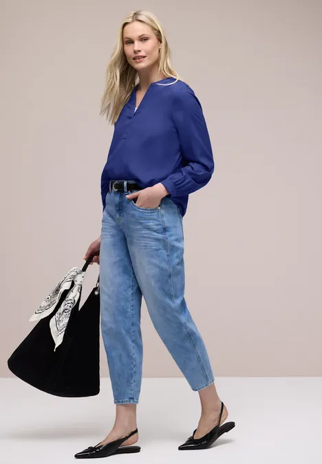 Split Neck Tunika amparo blue Split Neck Tunika amparo blue