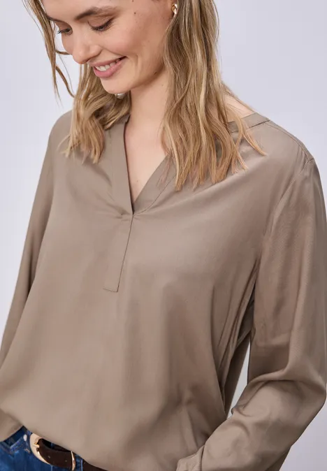 Split Neck Tunika light terra mocha