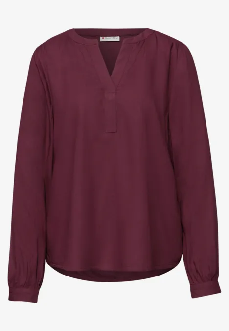 Tuniek met gespleten hals truffle red