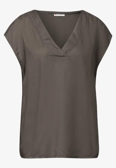 V-Neck Blusenshirt nomad brown