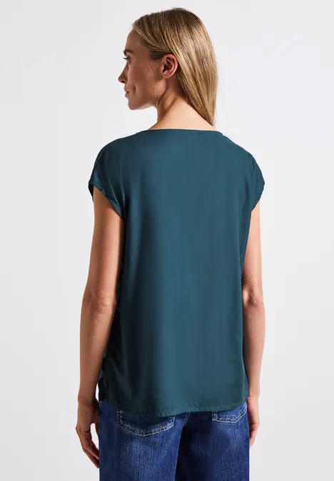 V-Neck Blusenshirt tide blue