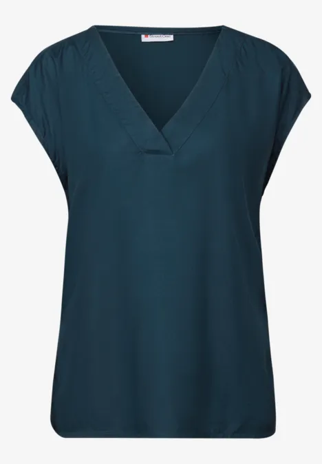 V-Neck Blusenshirt tide blue
