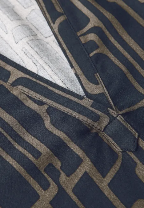 Blusenshirt mit Puzzle Print deepwater blue