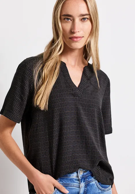 Blusenshirt mit Turn-Up deepwater blue
