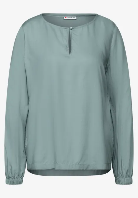 Rundhalsbluse mit Cut-Out arona blue