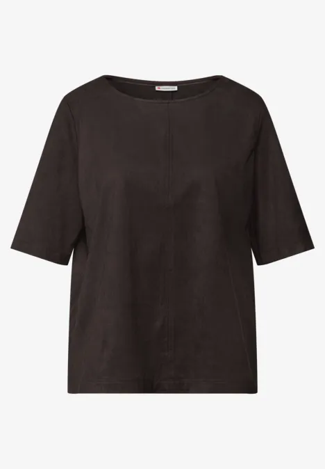 Velours Blusenshirt deep roast brown