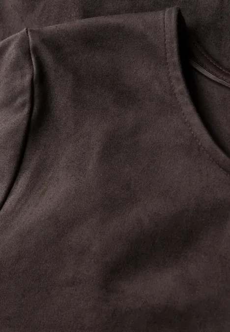 Velours Blusenshirt deep roast brown