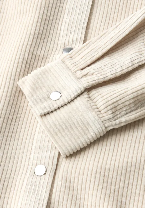 Cord Longblouse malted beige