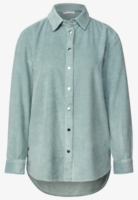 Chemise longue en velours côtelé arona blue