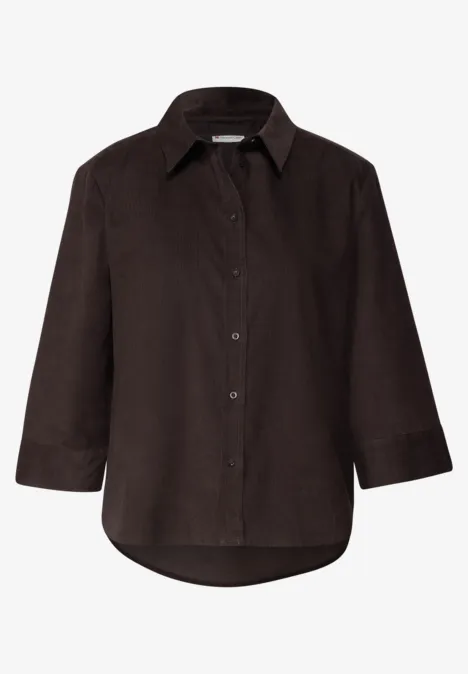 Cord Hemdbluse deep roast brown