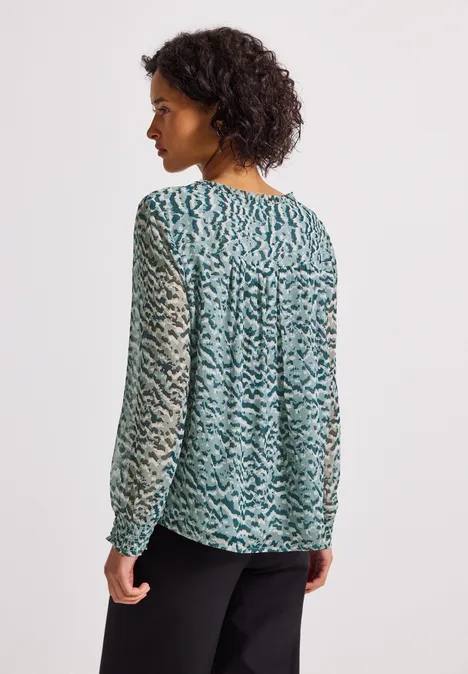 Gemusterte Chiffon-Tunika arona blue