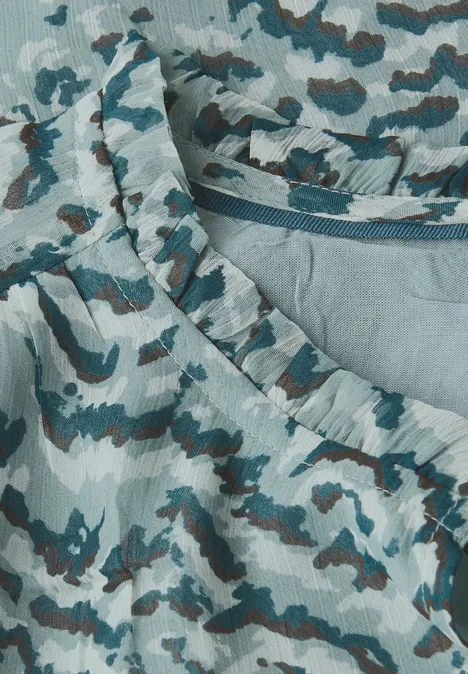 Gemusterte Chiffon-Tunika arona blue