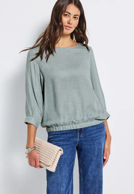 Blouse à col rond Melange nile blue mel.