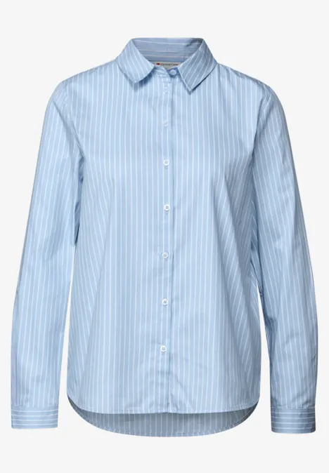 Gestreifte Business Bluse original blue