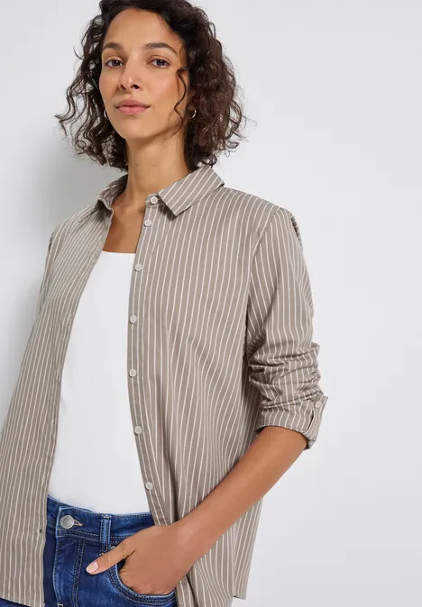 Blouse d'affaires rayée light mocha beige