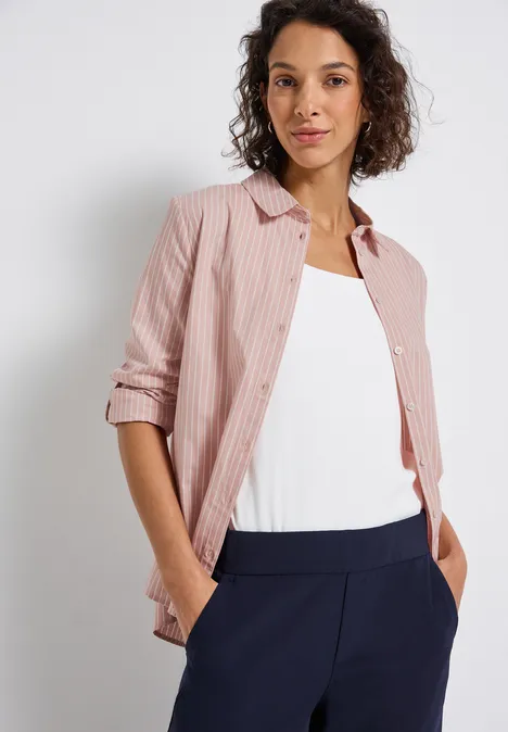 Blouse d'affaires rayée faded rose