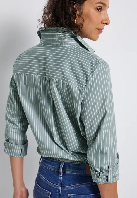 Gestreifte Business Bluse arona blue