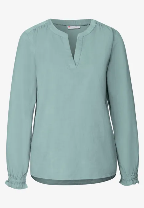 Blouse en velours côtelé avec détails à volants arona blue
