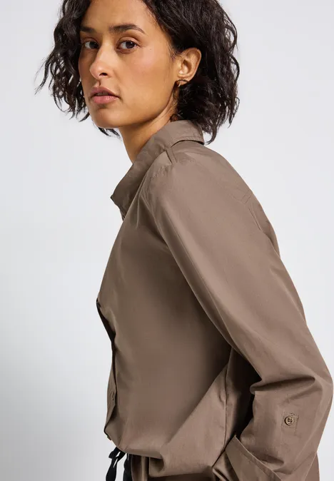 Zakelijke blouse silk brown