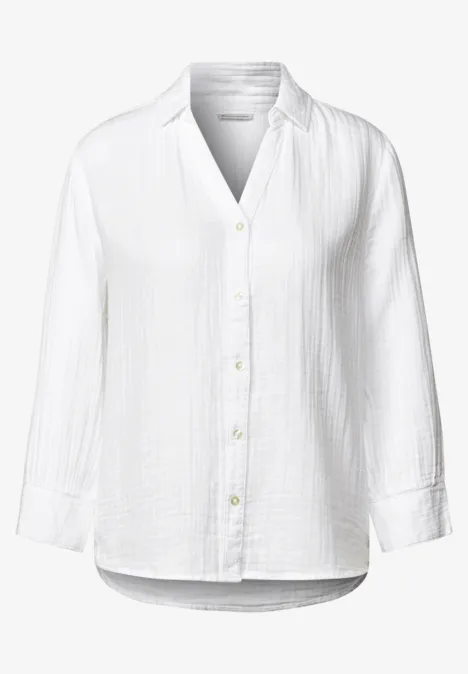Musselin Hemdbluse White
