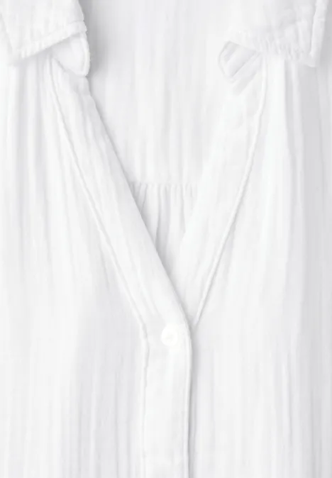 Musselin Hemdbluse White